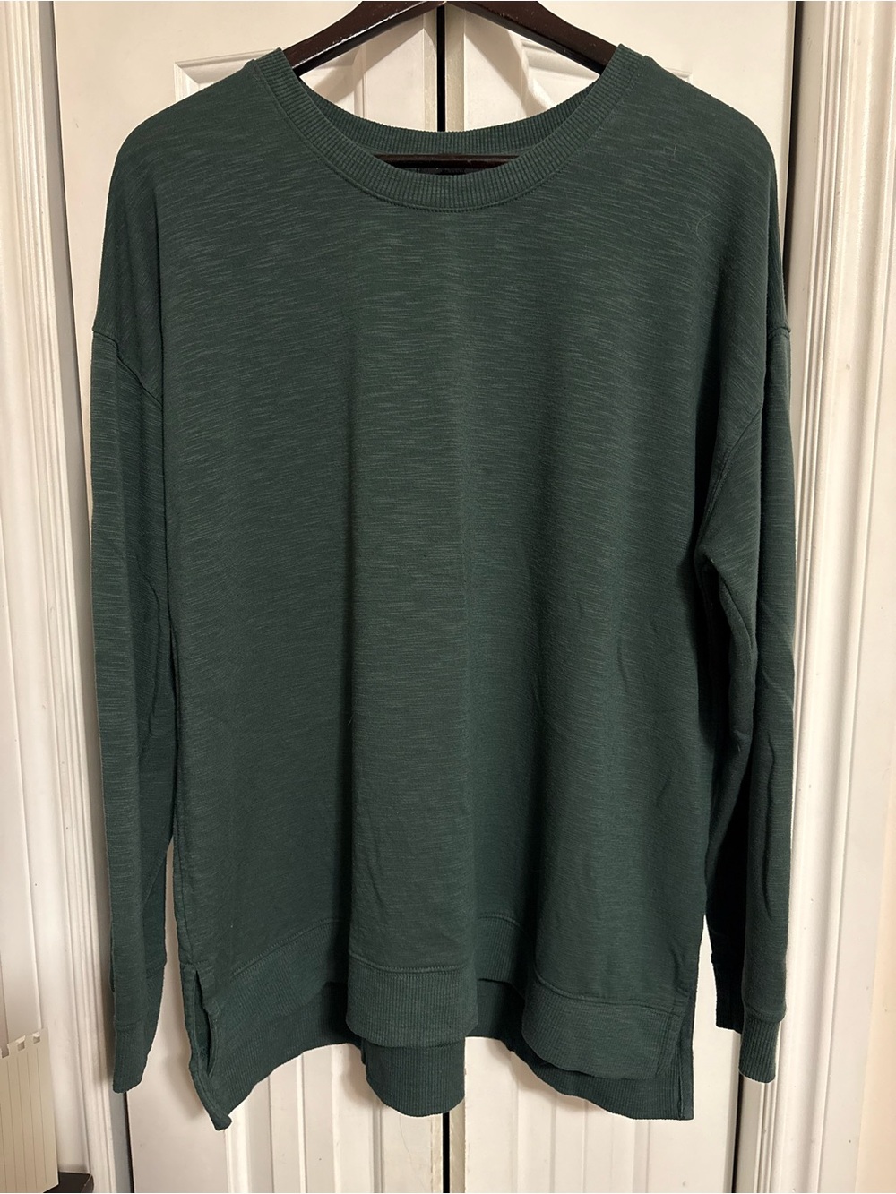 Woman’s Crewneck Long-Sleeve Pullover Sweatshirt - Dark Green